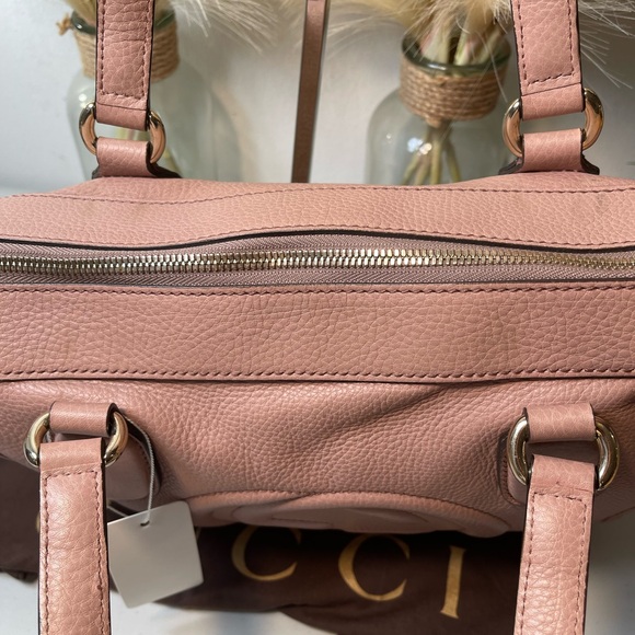Gucci Pink Pebbled Leather Soho Tote Bag - Picture 5 of 16